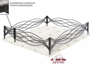 Ограда ритуальная 2500х2500мм цинк+полимер Тип 2-5 "Дамаск"