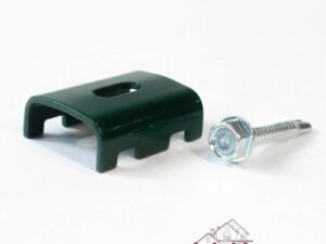 Скоба в полимерном покрытии с саморезом для панелей RAL 6005/7016