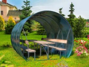 Беседка компактная Пион 3м Люкс оцинкованная