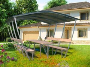 Беседка дачная Тюльпан 3м ЛЮКС оцинкованная